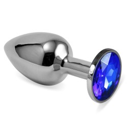 Lovetoy Butt Plug Silver Rosebud Classic ar Darkblue Jewel S izmērs