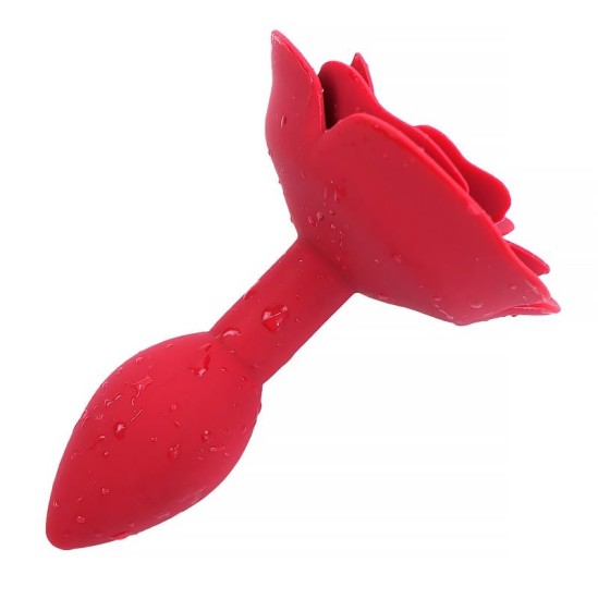 A-Gusto Rose Silicone Butt Plug Red
