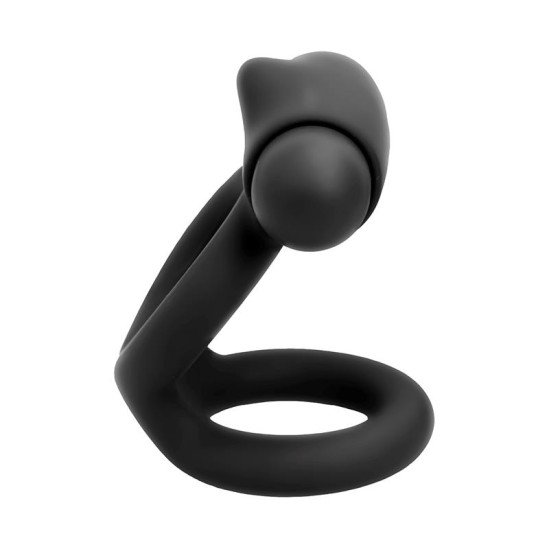 Tardenoche Denver Double Cockring with Vibrating Bullet USB Silicone Black