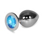 Lovetoy Metal Butt Plug RoseBud Classic with Blue Jewel Size L