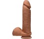 The D By Doc Johnson Kahe tihedusega dildo Perfect D koos munanditega 8 karamell