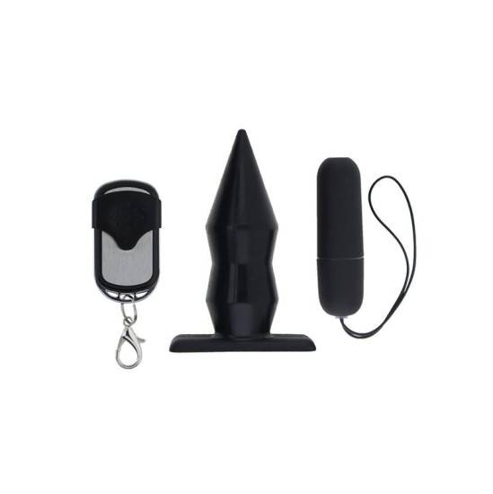 Moove Vibrating Butt Plug with Remote Control Silicone Black