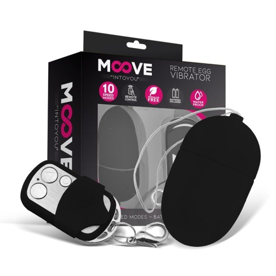 Moove Vibrating Egg with Remote Control Medium Size Black