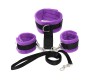 Bondage Play Handcuffs to Collar with Leash Adjustable and Detachable Purple