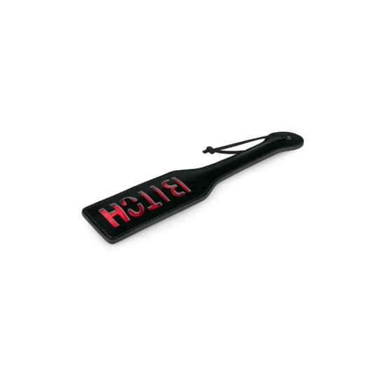 Easytoys Black Leather Paddle - Bitch