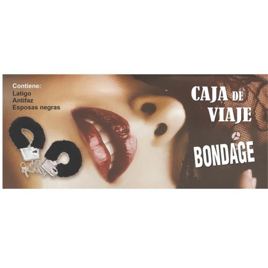 Diverty Sex Bondage Box ar roku dzelžiem, pātagu un masku