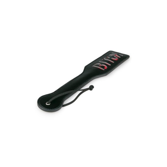 Easytoys Black Leather Paddle - Bitch