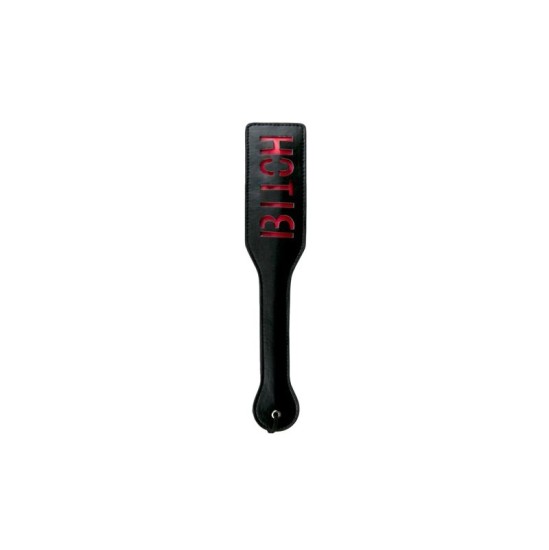 Easytoys Black Leather Paddle - Bitch