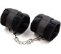 Intoyou Bdsm Line Handcuffs with Velcro with Long Fur Black