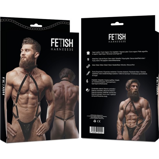 Fetish Submissive Attitude MEN'S ECO-LEATHER JOCK STRAP HARNESS