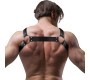 Fetish Submissive Attitude ADJUSTABLE NEOPRENE CROSS-OVER CHEST BULLDOG HARNESS WITH ZIPPERS FOR MEN