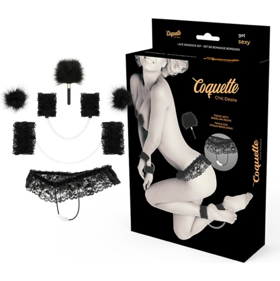 Coquette Accessories COQUETTE CHIC DESIRE - LACE ACCESSORIES BONDAGE SET DELUXE