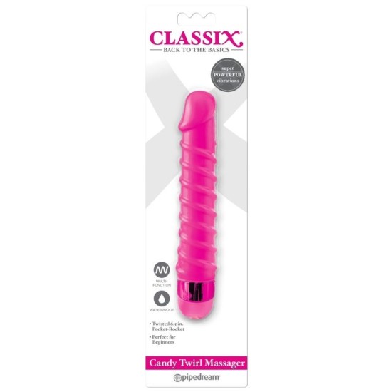 Classix CANDY TWIRL VIBRATSEERIV MASSAAŽ 16,5 CM ROOSA