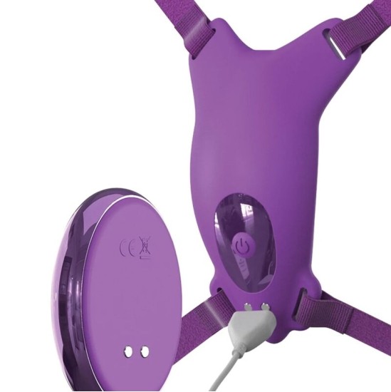 Fantasy For Her BUTTERFLY HARNESS, VIBRATING RECHARGEABLE & REMOTE CONTROL PURPLE