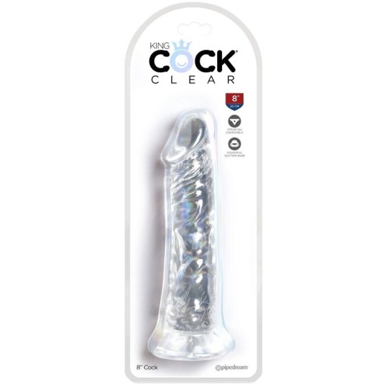 King Cock DZIDRS REĀLISTS PENIS 19,7 CM caurspīdīgs