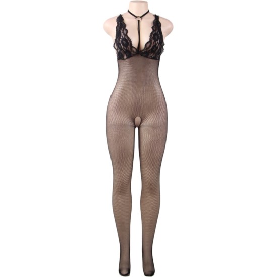 Queen Lingerie FISHNET SHEER OPEN CROTH BODYSTOCKING S-L