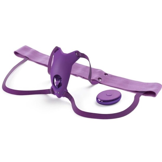 Fantasy For Her BUTTERFLY HARNESS, VIBRATING RECHARGEABLE & REMOTE CONTROL PURPLE