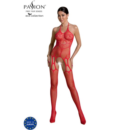 Passion Woman Bodystockings PASSION - ECO COLLECTION ТЕЛЕНЬ-ЧУЛКИ ECO BS002 RED