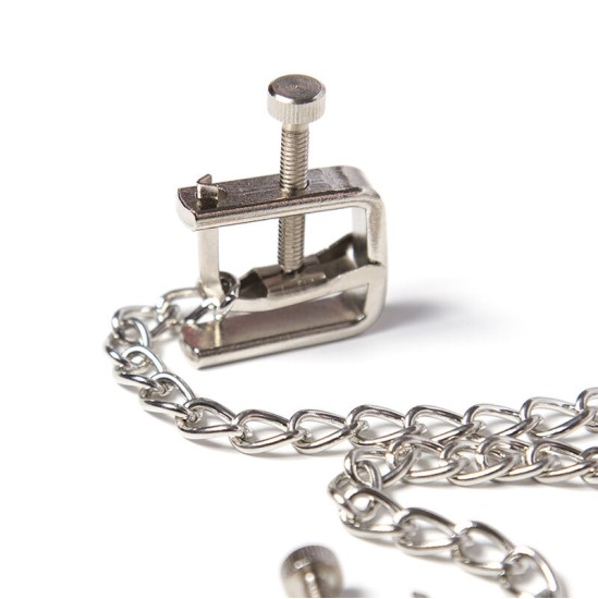 Ohmama Fetish METAL SCREW CLAMPS WITH CHAIN