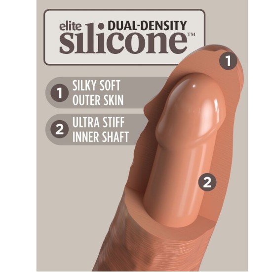 King Cock ELITE - REĀLISTS SILIKONA DILDO 20,3 CM KARAMELE