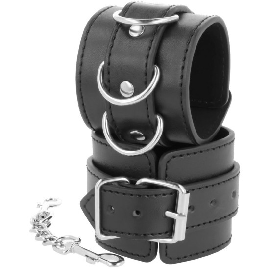 Darkness Bondage DARKNESS - BLACK ADJUSTABLE LEATHER ANKLE HANDCUFFS