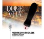 Dolce Vita RECHARGEABLE VIBRATOR FIVE BLACK 7 SPEEDS