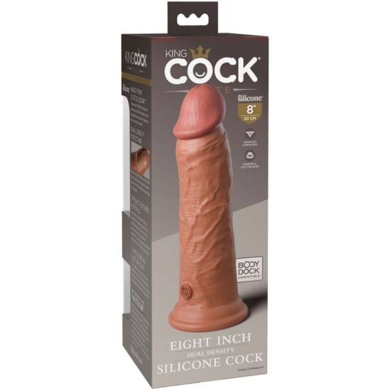 King Cock ELITE - REĀLISTS SILIKONA DILDO 20,3 CM KARAMELE