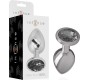 Intense Anal Toys INTENSE - METAL ALUMINUM ANAL PLUG WITH BLACK GLASS SIZE L