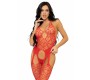 Leg Avenue Bodystockings LEG AVENUE NET SUSPENDER BODYSTOCKING ONE SIZE - RED