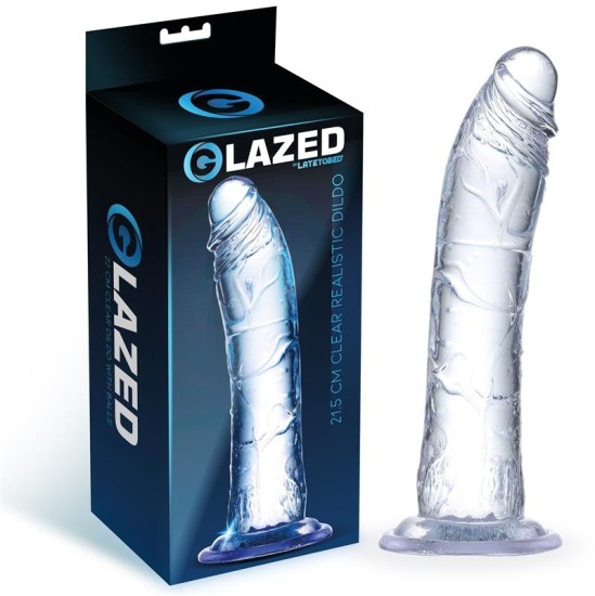 Glazed Realistiška dildo krištolinė medžiaga 21,5 cm