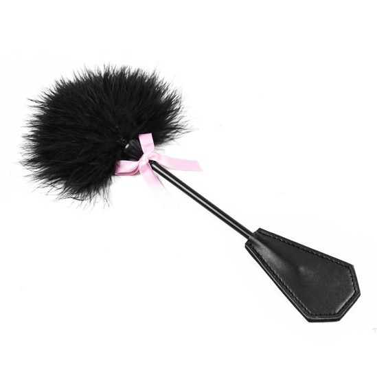 Latetobed Bdsm Line Feather Tickler and Paddle 2 in 1 29 cm Black