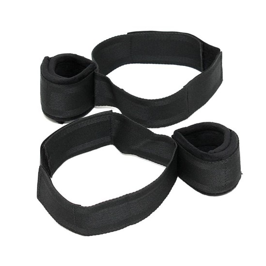 Bondage Play Wrist to Upper Leg Cuff Set Adjustable