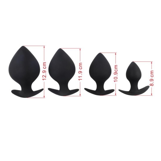 Chisa Pack 4 Butt Plug Renegade Spade Silikona Black