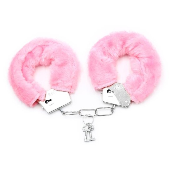 Intoyou Bdsm Line Furry Metal Handcuffs Pink