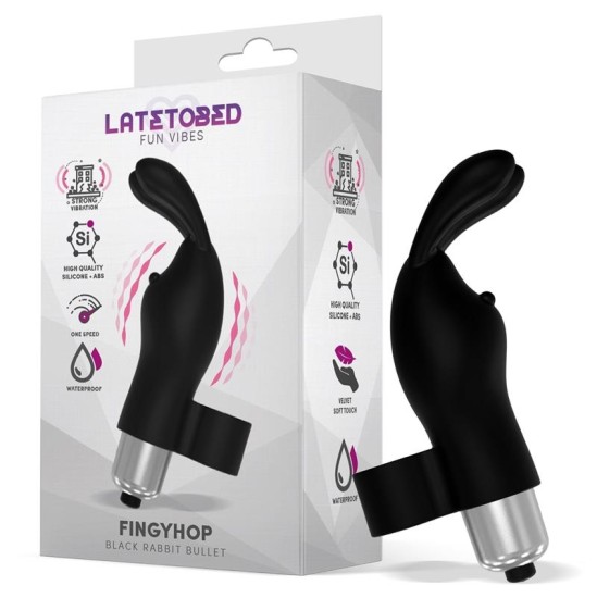 Latetobed Fingyhop vibrējošā lode ar Rabbit Black