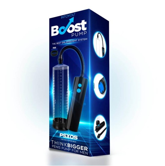 Boost Pumps Penis Pump with Remote ontrol PSX05 USB Rechargeable Clear