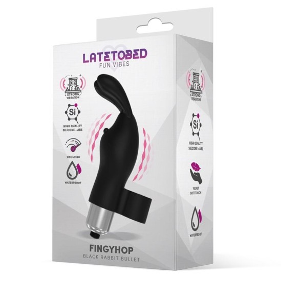 Latetobed Fingyhop vibrējošā lode ar Rabbit Black