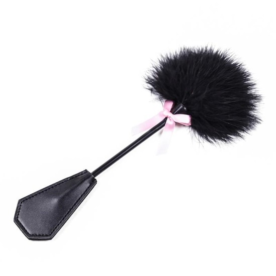 Latetobed Bdsm Line Feather Tickler and Paddle 2 in 1 29 cm Black