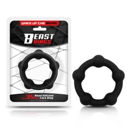 Beast Rings Bead Solid Cock Gredzens Silikona 3,5 cm Melns