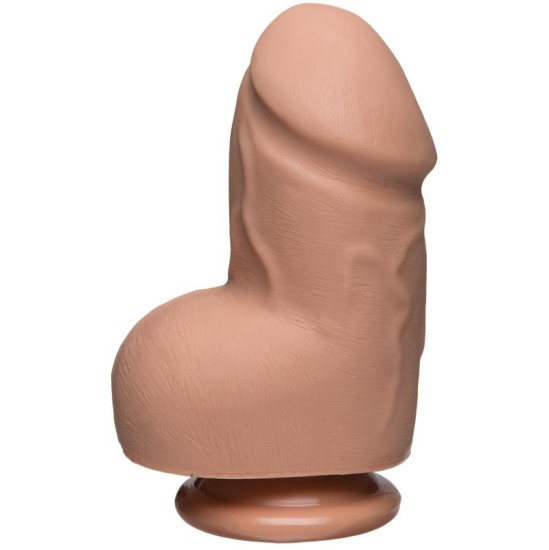 The D By Doc Johnson Dviejų tankių dildo riebalai D su sėklidėmis 6 Ultraskyn Vanilla