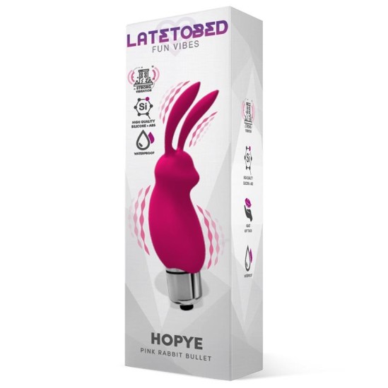 Latetobed Hopye Rabbit Vibrating Bullet Silikona Rozā