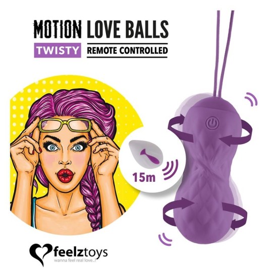 Feelztoys Ar tālvadību vadāmas kustības mīlestības bumbiņas Twisty