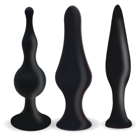 Moove Set of 3 Butt Plugs Black