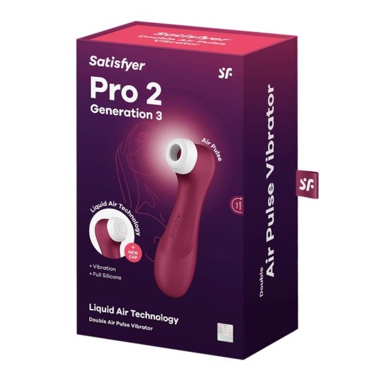 Satisfyer Pro 2 Gen 3 Liquid Air Technology Suction and Vibration Wine Red