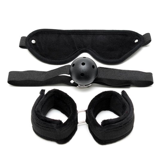 Bondage Play Rimba Bondage Set 3 Pieces Black