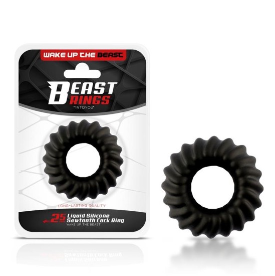 Beast Rings Penis Ring Sawtooth Liquid Silicone 25 mm