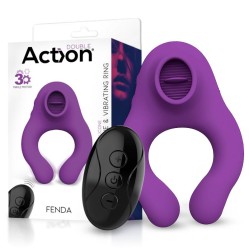 Action Fenda vibrācijas gredzens ar laizīšanas mēli un tālvadības pulti 3 motoru magnētiskais USB