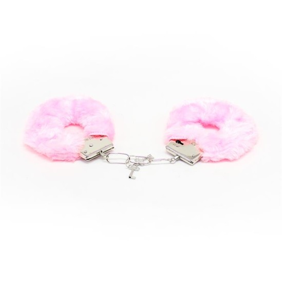 Intoyou Bdsm Line Furry Metal Handcuffs Pink