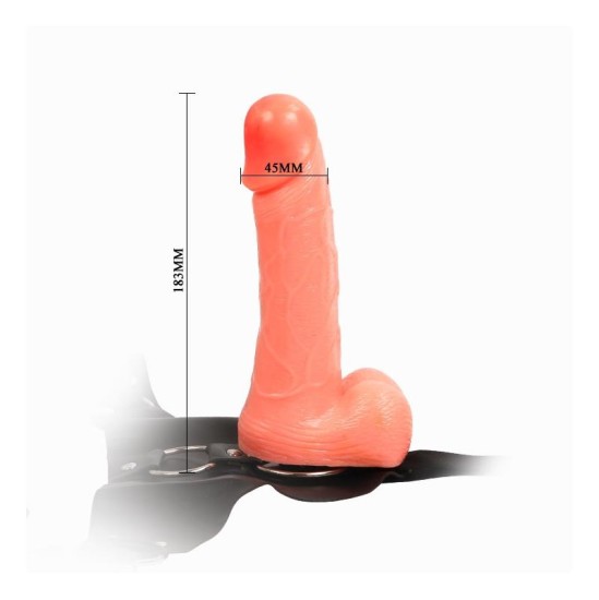 Baile Strap-On with Dildo and Testicles Flesh 18,3 cm