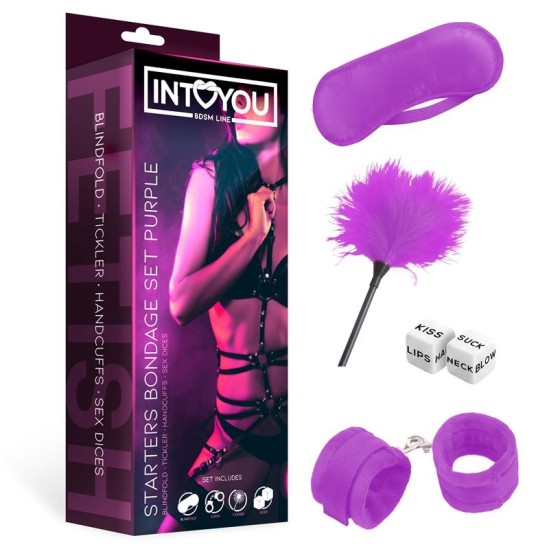 Intoyou Bdsm Line Starters Bondage Set 4 Pieces Purple